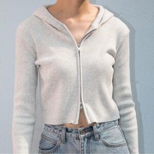 Brandy Melville Arden Hoodie Light Gray
